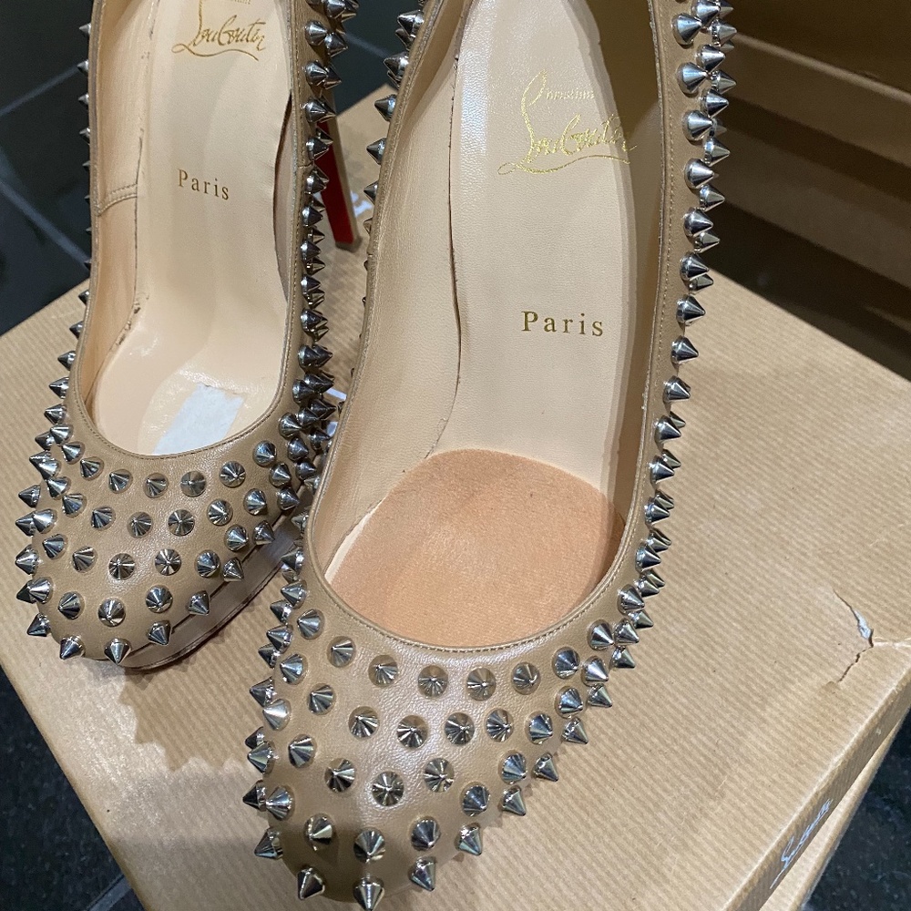 Christian Louboutin Bianca Spike Nude 140mm